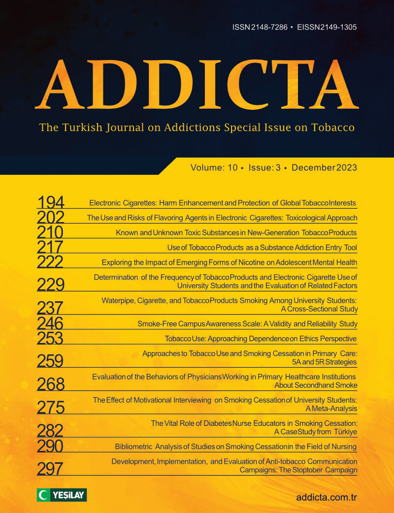 Addicta: The Turkish Journal on Addictions issue cover
