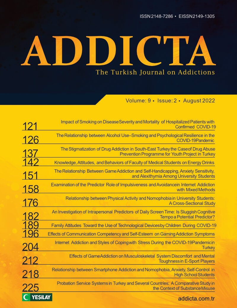 Addicta: The Turkish Journal on Addictions issue cover