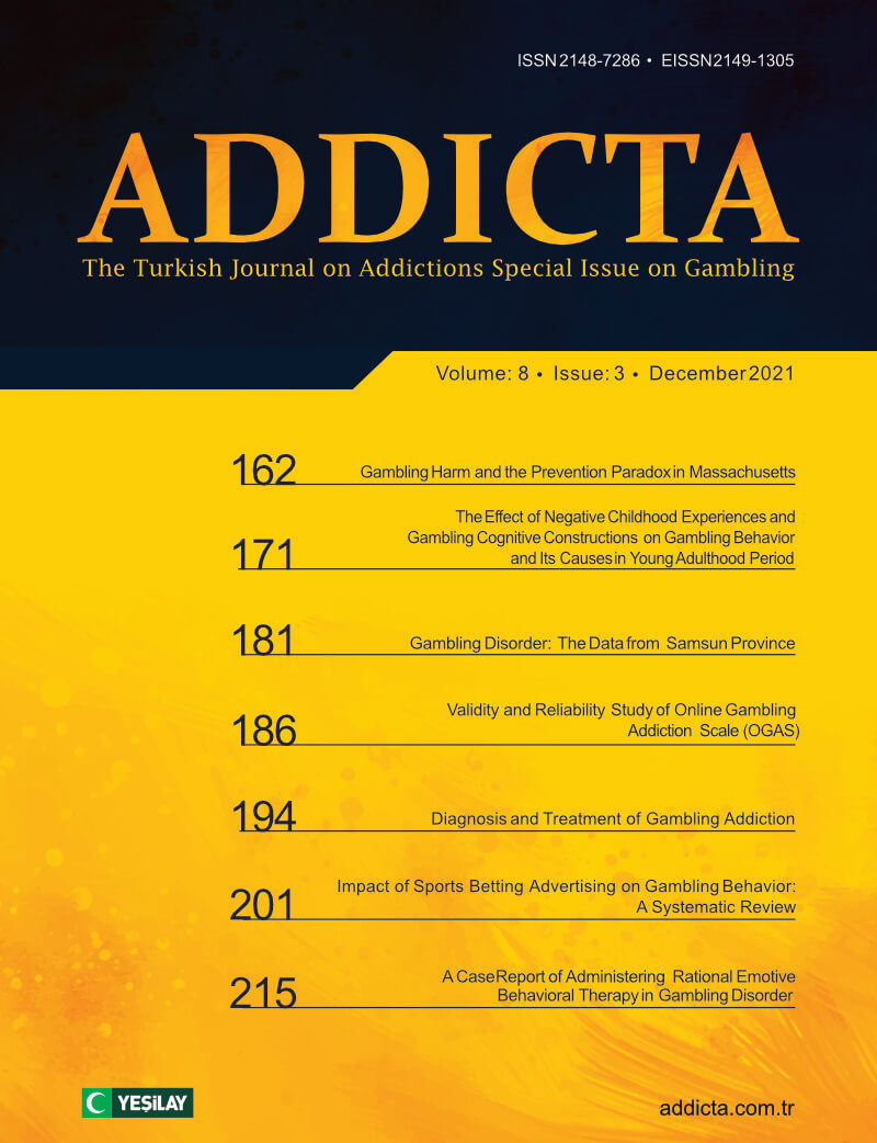 Addicta: The Turkish Journal on Addictions issue cover