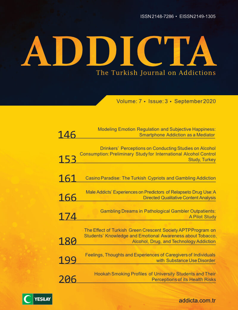 Addicta: The Turkish Journal on Addictions issue cover