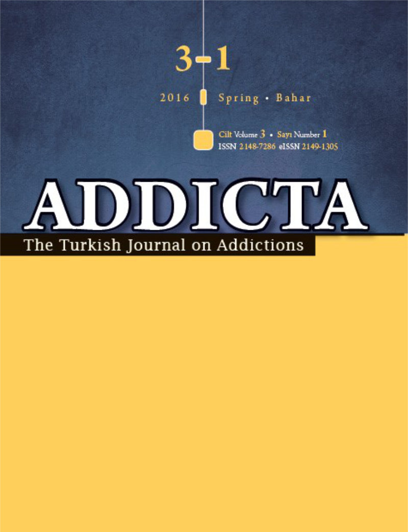 Addicta: The Turkish Journal on Addictions issue cover