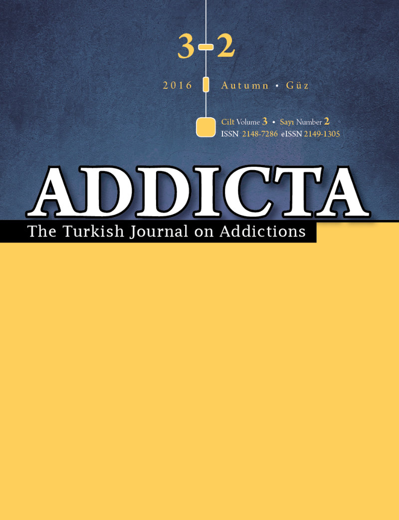 Addicta: The Turkish Journal on Addictions issue cover
